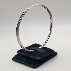 Vintage 925 Sterling Silver Twisted and Plain Bangle | Silver bangle| Silver Jewelry| Jewelry Gift|Gift for Her/Him