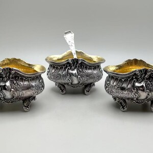 Vintage ITALY #48 Milan Sterling Silver Open Footed Salt Cellar w/SSMC Sterling Salt Spoon Set|Silver Flatware|Silverware|Housewarming gift