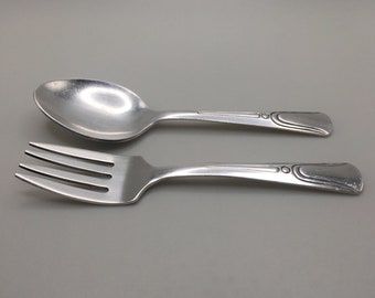 Vintage "WEB18 " by WEB Sterling Silver 2PC Baby Set -Spoon and Fork | Silver Flatware | Silverware