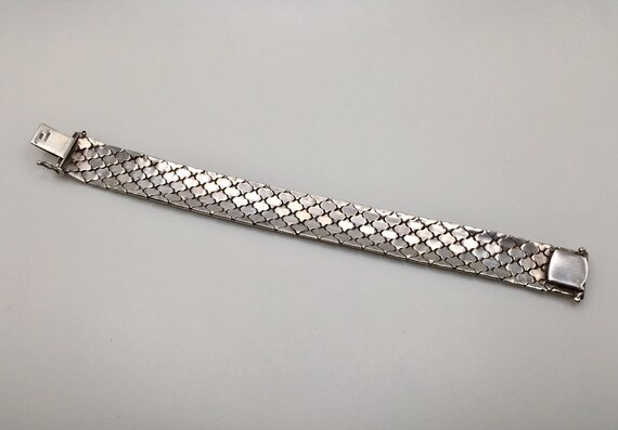 ITALY Sterling Silver Diamond Cut Wide Chain Brac… - image 7