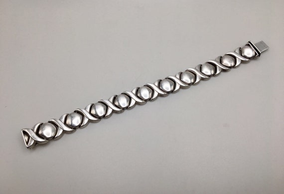 DEZAN 925 Sterling Silver "XO" Wide Link Bracelet… - image 4