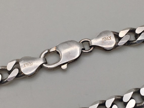 ITALY 925 Sterling Silver Curb Cut Link Bracelet … - image 7