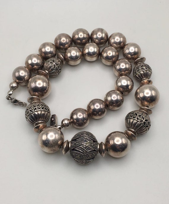 Vintage Sterling Silver Beads Elements Link Solid… - image 7