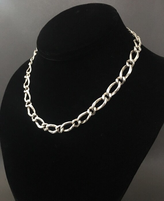 Vintage 925 Sterling Silver Simple Figaro Chain N… - image 3