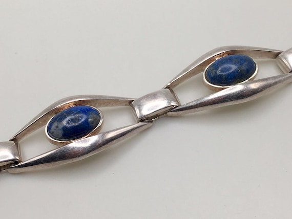 Vintage 127 AR 925 Sterling Silver Chunky Lapis L… - image 5