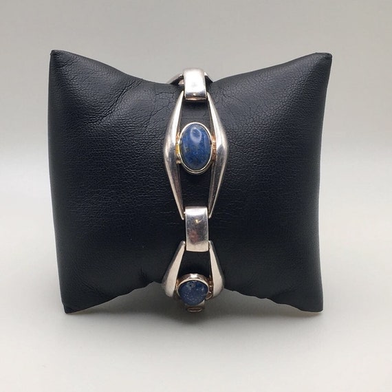 Vintage 127 AR 925 Sterling Silver Chunky Lapis L… - image 1