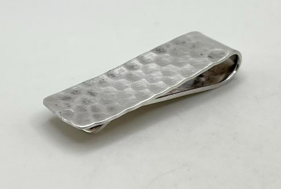 Vintage Handcrafted Hammered Rectangular Sterling… - image 8