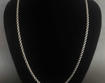 Vintage Armbrust Signed Sterling Silver Long Rope Necklace - 24" / Thickness 3 mm Silver Jewelry