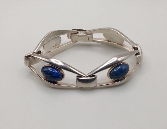 Vintage 127 AR 925 Sterling Silver Chunky Lapis L… - image 2