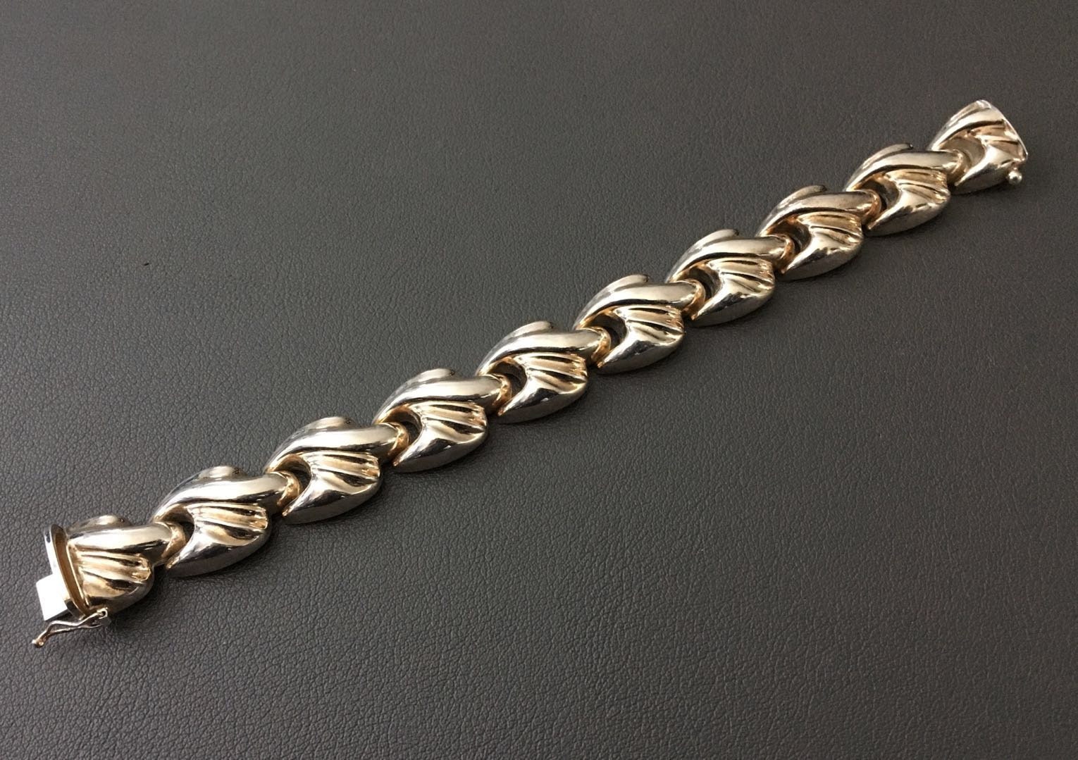 ITALY IBB Vintage 925 IBB Silver Gold Tone Chunky Chain