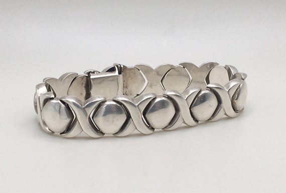 DEZAN 925 Sterling Silver "XO" Wide Link Bracelet… - image 2