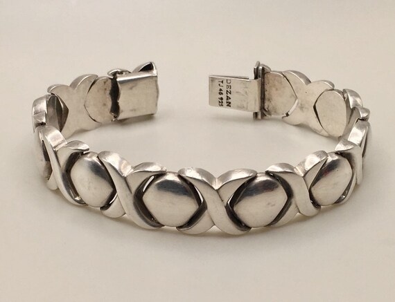 DEZAN 925 Sterling Silver "XO" Wide Link Bracelet… - image 6