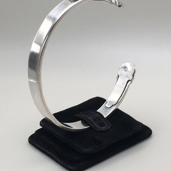 UNTIL THERE'S A CURE Italy 925 Sterling Silver Cuff Bracelet - Silver Cuff Bracelet, Silver Jewelry