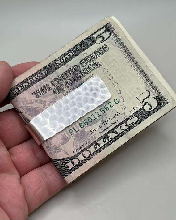 Vintage Handcrafted Hammered Rectangular Sterling… - image 6