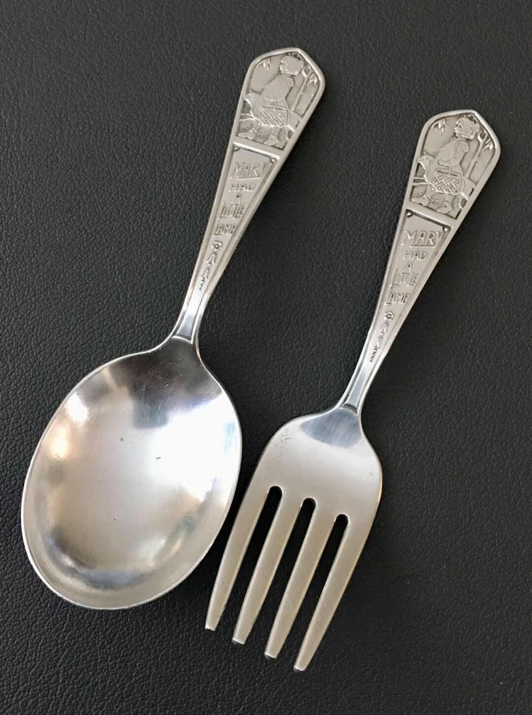 Vintage Nursery Rhyme mary Had a Little Lambby Rogers Sterling Silver