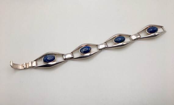 Vintage 127 AR 925 Sterling Silver Chunky Lapis L… - image 3