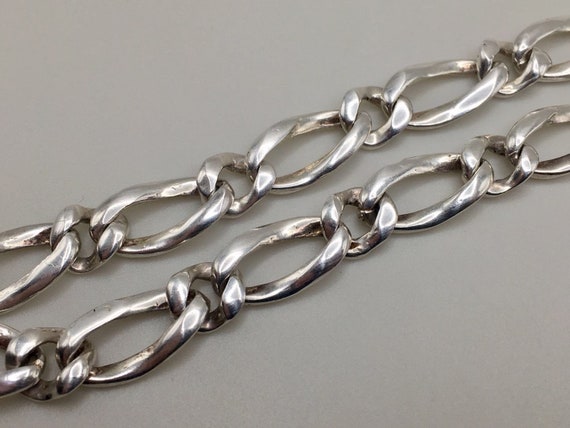 Vintage 925 Sterling Silver Simple Figaro Chain N… - image 5