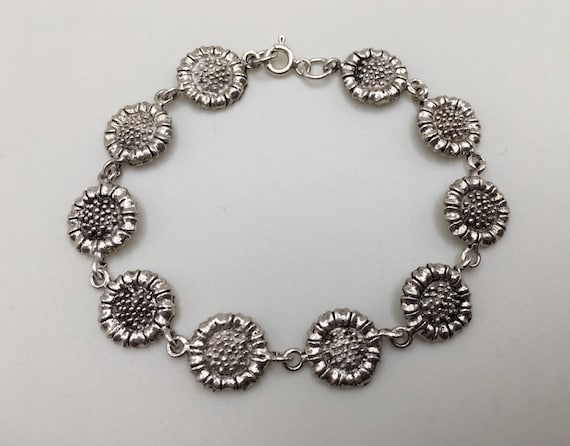 Mother's Day Gift  925 Sterling Silver Sunflowers… - image 1
