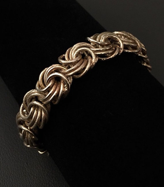 ITALY 925 Silver Vintage Gold Wash Round Twist Kn… - image 1