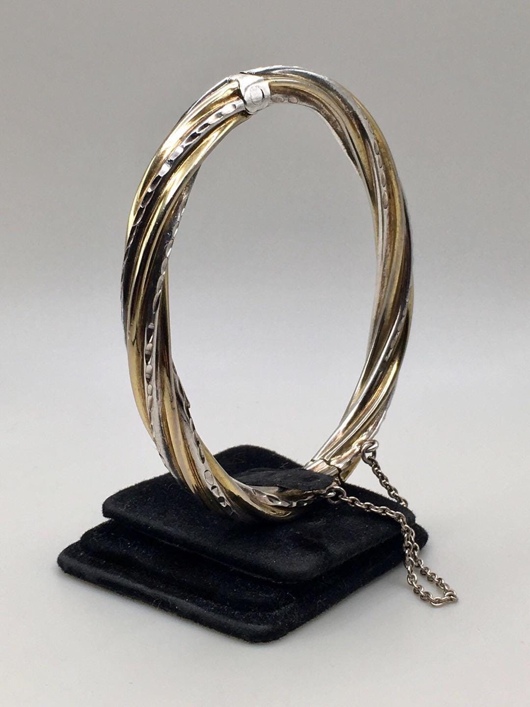 AHM 925 Silver Two Tone Bangle main image 1