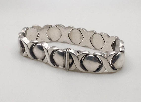 DEZAN 925 Sterling Silver "XO" Wide Link Bracelet… - image 3