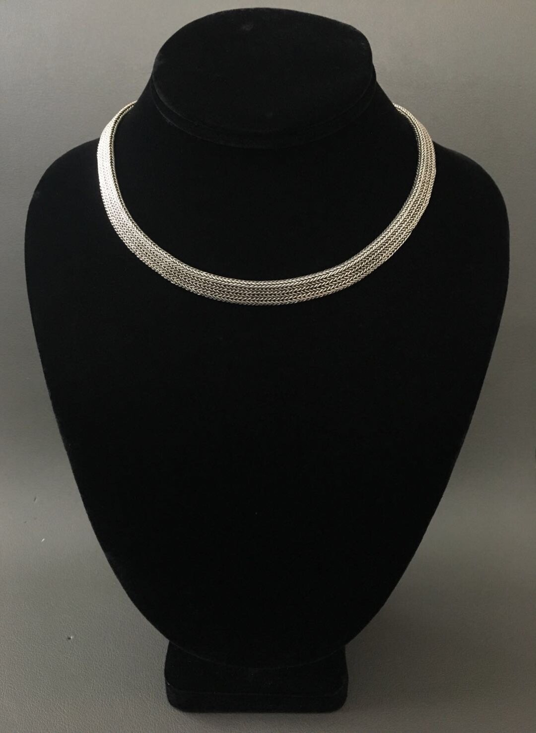 アクセサリー Silver 925 vintage necklace Vintage Sterling Silver 925 Long Etched Herringbone Chain
