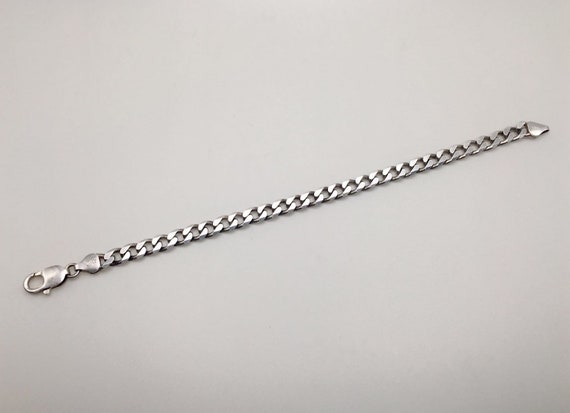 ITALY 925 Sterling Silver Curb Cut Link Bracelet … - image 3