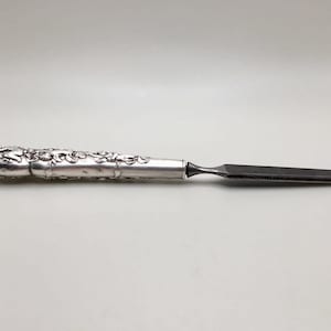 Antique Embossed "Cherub" pattern Sterling Silver Handle Nail File 6 1/4"- Silver Flatware, Silverware|Housewarming gift