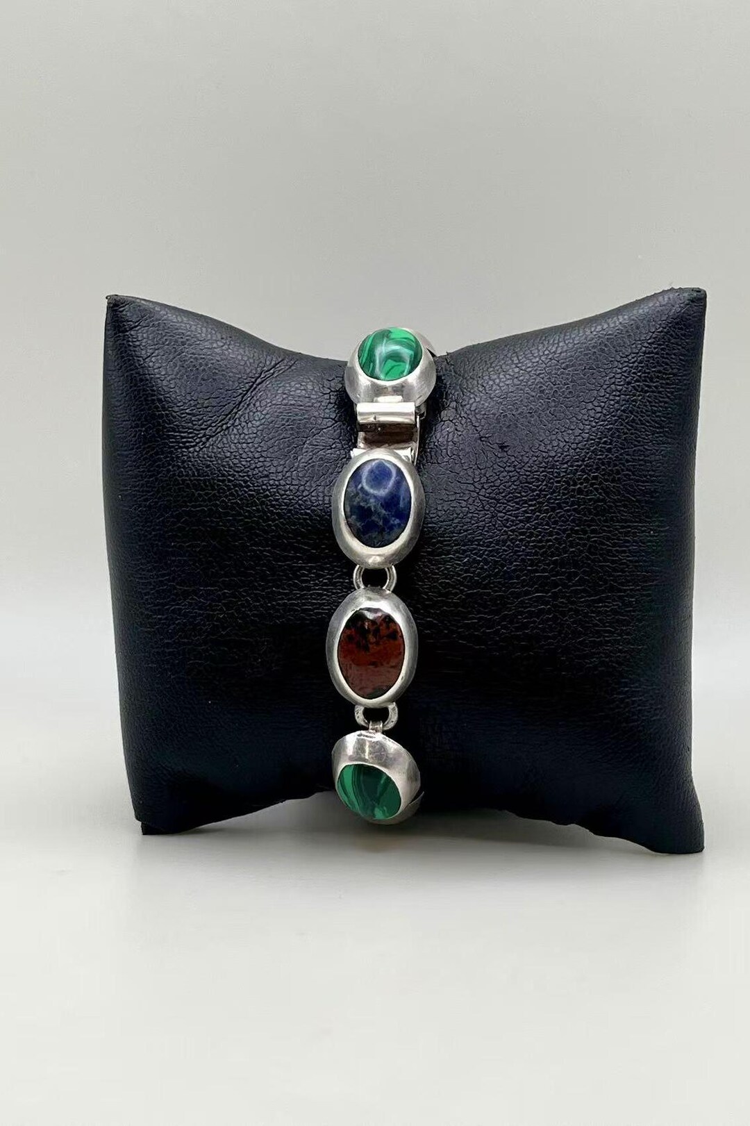 アクセサリー Vintage Silver Oval Tick Bracelet 925 925 Sterling Silver Vintage C Z Heavy Cable Link Bracelet