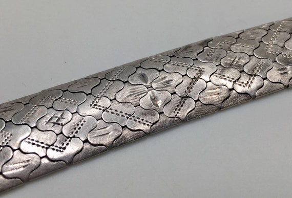 ITALY Sterling Silver Diamond Cut Wide Chain Brac… - image 5