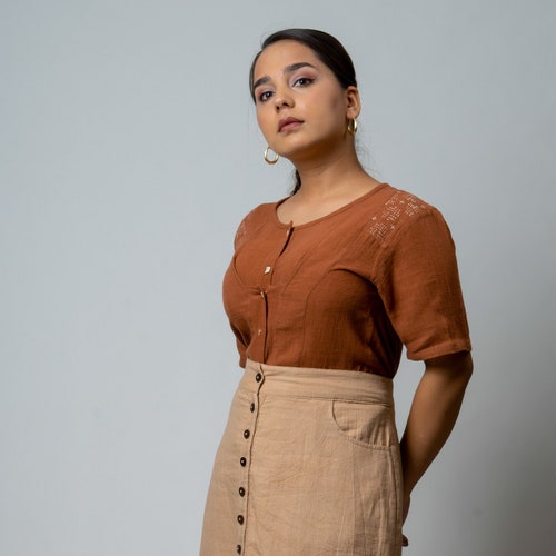 Flap Placket shops Blouse