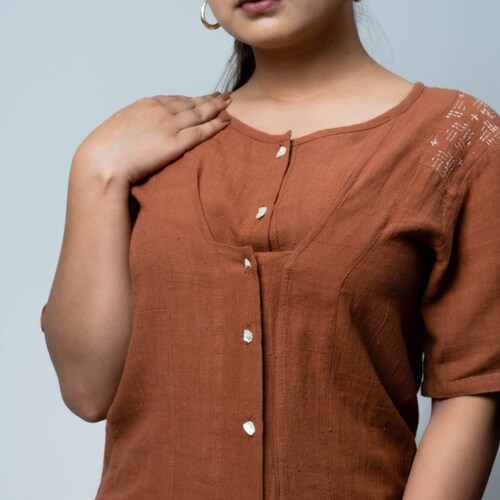 Flap Placket shops Blouse