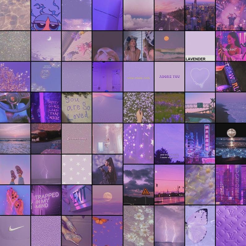 Purple Aesthetic Wall Collage Kit wall collage decor wall | Etsy