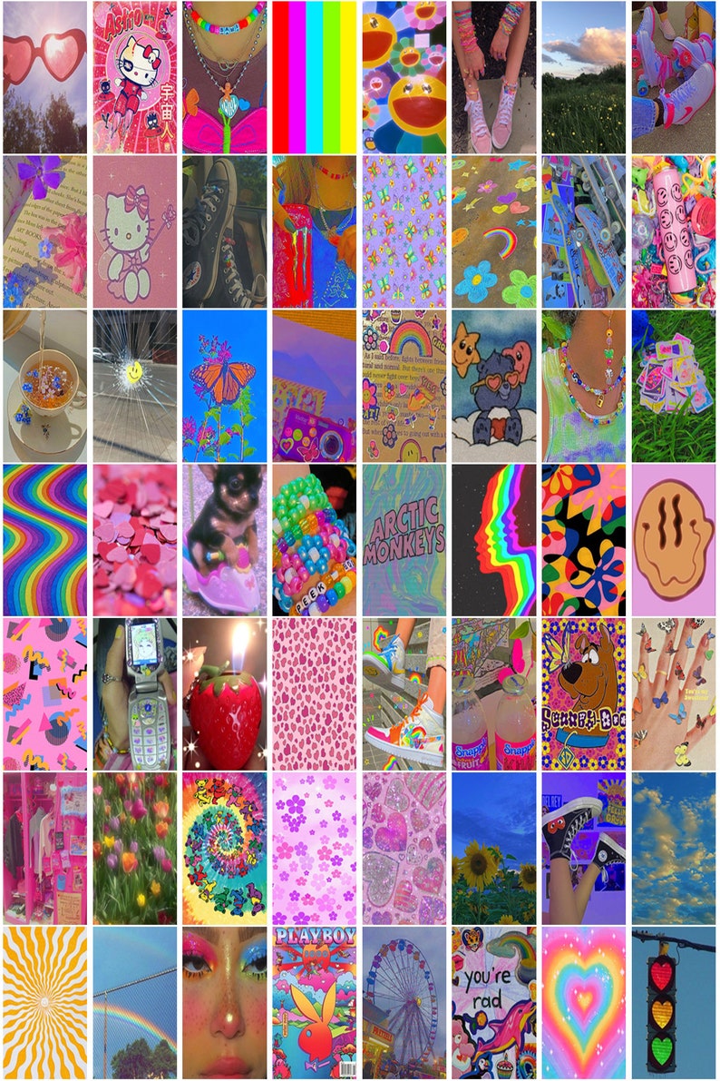 PRINTED Aesthetic Kidcore İndie Wall Collage Kit İndie Wall - Etsy