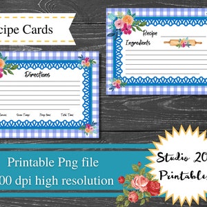 Pioneer Woman inspired recipe cards, digital recipe card, printable recipe card, instant digital download, farmhouse recipe cards