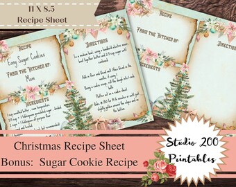 Personalized Christmas Recipe Sheet:   Create Your Holiday Masterpiece! Add a dash of creativity to your holiday cooking this season.