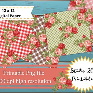 Pioneer Woman Inspired digital paper, digital scrapbook paper, printable digital paper, instant digital download, farmhouse design