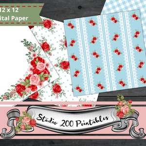 Pioneer Woman Inspired digital paper, digital scrapbook paper, printable digital paper, instant digital download, farmhouse design