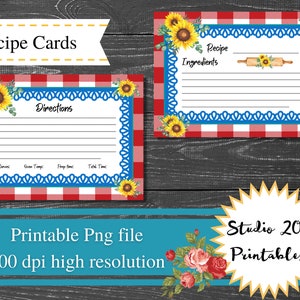 Pioneer Woman Inspired Recipe Cards, digital recipe cards, printable recipe cards, instant digital download, farmhouse recipe cards