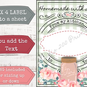 Canning labels, Mason jar labels, digital download, canning tags, journaling, papercraft, You Add Text labels, Farmhouse design, Country