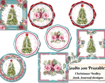 Christmas Medley-pioneer woman inspired design for junk journals, cards, calendars, sublimation, tumblers, digital download, instant access
