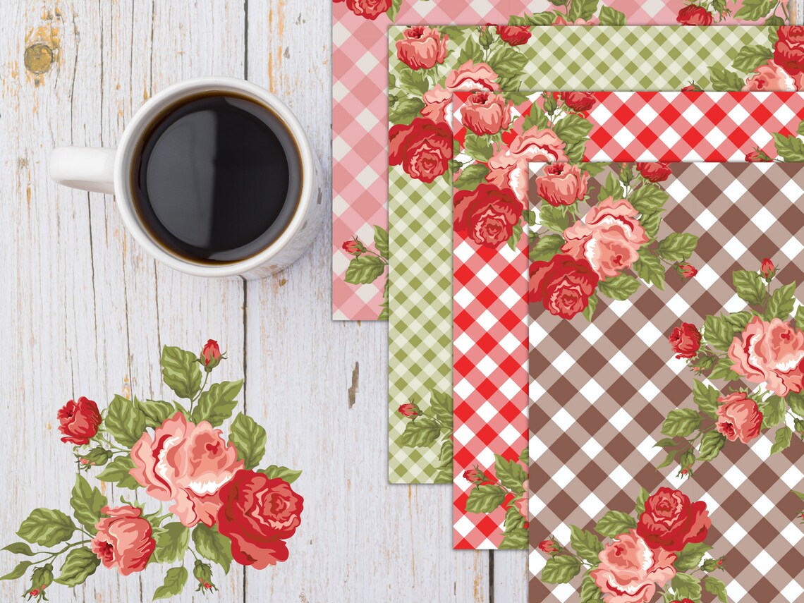 Pioneer Woman Inspired Digital Paper, Digital Scrapbook Paper