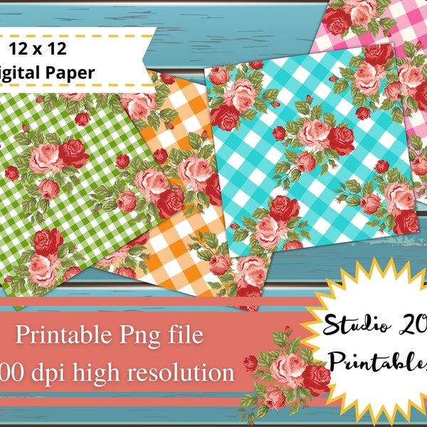 Pioneer Woman Inspired digital paper, digital scrapbook paper, printable digital paper, instant digital download, farmhouse design