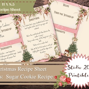 パーソナライズされたクリスマス レシピ シート: ホリデーの傑作を作りましょう。今シーズンのホリデー料理にちょっとした創造性を加えましょう。