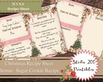 Personalized Christmas Recipe Sheet: Create Your Holiday Masterpiece! Add a dash of creativity to your holiday cooking this season.