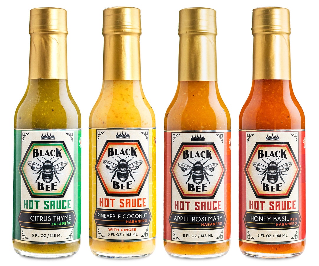 Black Bee Hot Sauce Bee Hive Set of All 4 Flavors 