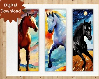 Horse Bookmarks Printable - Etsy