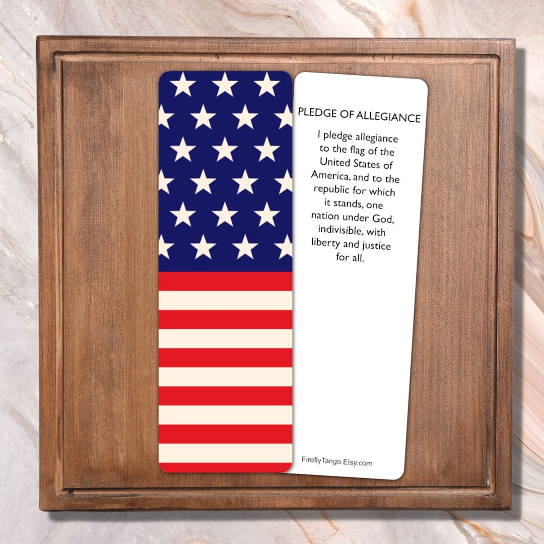 American Flag Bookmark, Pledge of Allegiance 24007 - Etsy
