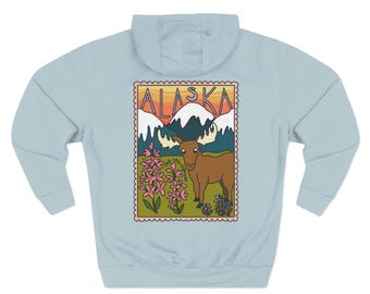 Alaska Moose Hoodie | Cozy Nature Sweatshirt | Wildlife Graphic Hoodie | Gift for Alaska Lovers