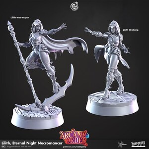 リリス、永遠の夜のネクロマンサー | D&D | DnD | ダンジョンズ＆ドラゴンズ | ウォーゲーム | 3Dプリント | モデル | ロールプレイング | パスファインダー